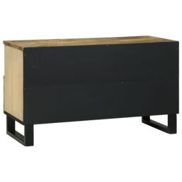 Berkfield Home Media Storage Cabinet Brown 80 x 33.5 x 46 cm Solid mango wood in Beige - thumbnail 5