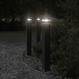 Berkfield Home Outdoor Floor Lamps with Outlet 3pcs Black 80 cm Aluminium