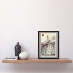 "Artery8 E Le Tellier Victoria Queen of Hearts Card Design Framed Art Print - Size: W12"" x H16""" - thumbnail 4