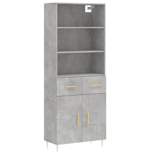 Berkfield Home Highboard Concrete Grey 69.5x34x180 cm Engineered Wood - image 1