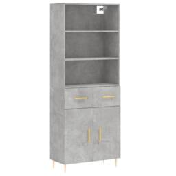 Berkfield Home Highboard Concrete Grey 69.5x34x180 cm Engineered Wood - thumbnail 1
