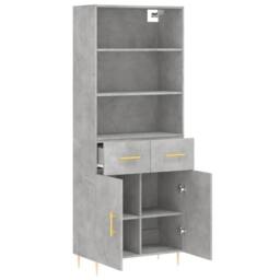 Berkfield Home Highboard Concrete Grey 69.5x34x180 cm Engineered Wood - thumbnail 4