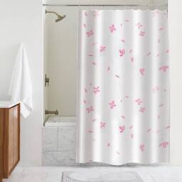 Showerdrape Sakura White & Pink Shower Curtain - thumbnail 1