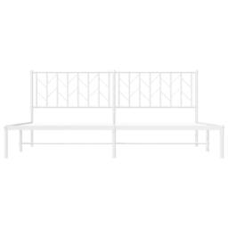 Berkfield Home Metal Bed Frame without Mattress with Headboard White 193x203cm - Size: 193x203 cm - thumbnail 6