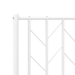 Berkfield Home Metal Bed Frame without Mattress with Headboard White 193x203cm - Size: 193x203 cm - thumbnail 9