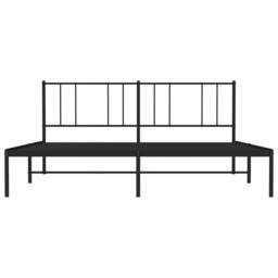 Berkfield Home Metal Bed Frame with Headboard Black 180x200 cm Super King - thumbnail 6
