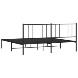 Berkfield Home Metal Bed Frame with Headboard Black 180x200 cm Super King - thumbnail 8