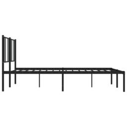 Berkfield Home Metal Bed Frame with Headboard Black 180x200 cm Super King - thumbnail 7