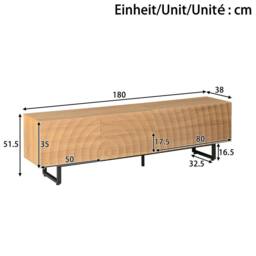 STILVORA TV Stand with 2 Doors & 2 Drawers in Natural - thumbnail 4