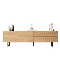 STILVORA TV Stand with 2 Doors & 2 Drawers in Natural - thumbnail 5
