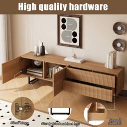 STILVORA TV Stand with 2 Doors & 2 Drawers in Natural - thumbnail 7