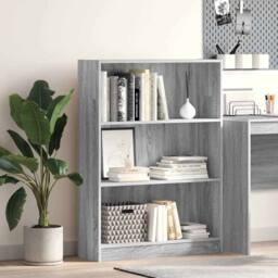 Berkfield Home Bookcase Grey Sonoma 80x24x109 cm Engineered Wood - Size: 80 x 24 x 109 cm - thumbnail 2