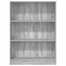 Berkfield Home Bookcase Grey Sonoma 80x24x109 cm Engineered Wood - Size: 80 x 24 x 109 cm - thumbnail 5