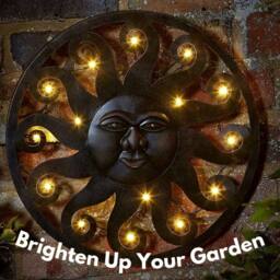 Marco Paul Large Light Up Sun Wall Decoration in Bronze - thumbnail 8