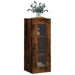 Berkfield Home Wall Mounted Cabinet Smoked Oak 34.5x34x90 cm in Brown - thumbnail 4