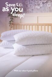 Slumberdown Feels Like Down 13.5 Tog Duvet with 2 Rebound Pillows in White - Size: Super King - thumbnail 4