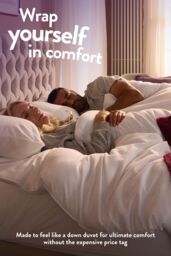 Slumberdown Feels Like Down 13.5 Tog Duvet with 2 Rebound Pillows in White - Size: Super King - thumbnail 2