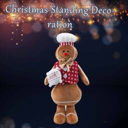 VFM e-Store Christmas Gingerbread Man Decoration 48cm x 27cm Red X 1 - Size: 48 cm x 27 cm - thumbnail 3