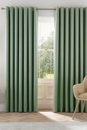 Helena Springfield 'Eden' Woven Lined Curtains in Light Green - Size: 228 cm width x 228 cm drop - thumbnail 1