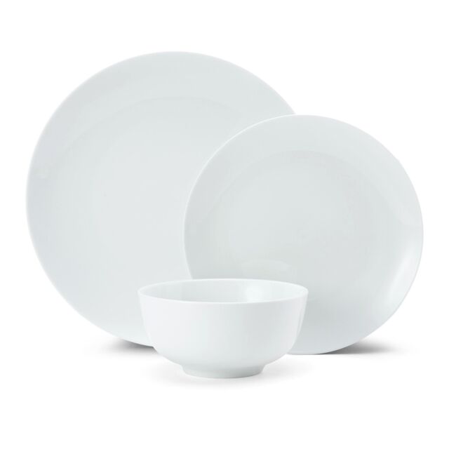 Mikasa 12 Piece 'Chalk' Porcelain Dinner Set, White, Gift Boxed in White - image 1