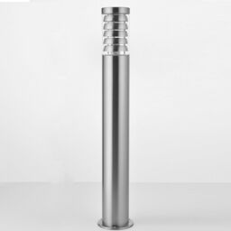 Loops 4 PACK Outdoor Garden Bollard Light 80cm Brushed Steel 9W Outside Lamp Post IP44 in Metallics - thumbnail 4