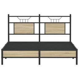 Berkfield Home Bed Frame without Mattress Sonoma Oak 137x190 cm Engineered Wood in Brown - thumbnail 6
