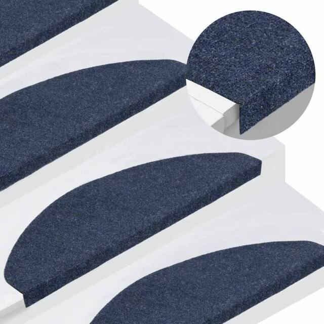 Berkfield Home Stair Mats Self-adhesive 15 pcs 65x22.5x3.5 cm Blue - Size: Medium - image 1