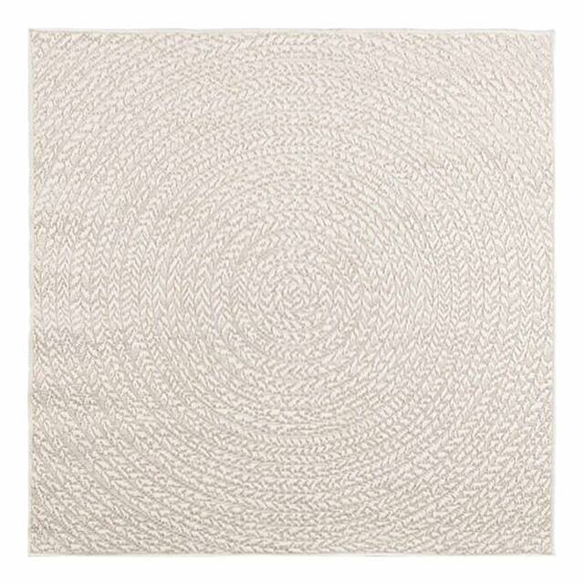 Berkfield Home Rug ZIZUR Cream 120x120 cm Jute Look Indoor & Outdoor - Size: Medium - image 1