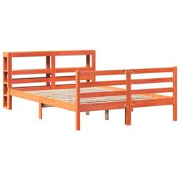 Berkfield Home Sleek Bed Frame without Mattress Wax Brown 120x200 cm Solid Wood Pine - Size: Small Double - thumbnail 1