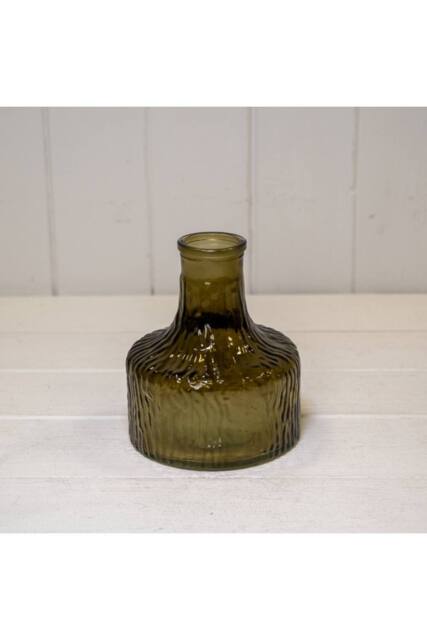 KDMD Olive Green Decorative Glass Bottle - image 1