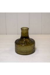 KDMD Olive Green Decorative Glass Bottle - thumbnail 1