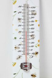 Homescapes Outdoor Thermometer with Bee Design in White - thumbnail 2