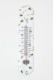 Homescapes Outdoor Thermometer with Bee Design in White - thumbnail 1