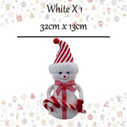 VFM e-Store Christmas Snowman Decoration 32cm x 13cm White X 1 - Size: 32 cm x 13 cm - thumbnail 2