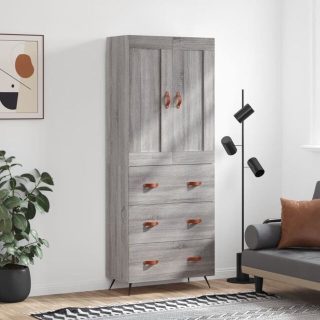 Berkfield Home Highboard Grey Sonoma 69.5x34x180 cm Engineered Wood - image 1