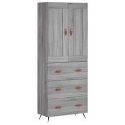 Berkfield Home Highboard Grey Sonoma 69.5x34x180 cm Engineered Wood - thumbnail 2