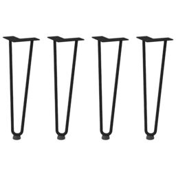 Berkfield Home Hairpin Table Legs 4 pcs Black 42 cm Solid Steel - thumbnail 2