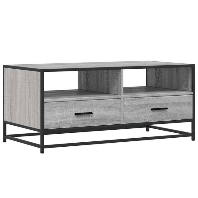 Berkfield Home Coffee Table Grey Sonoma 100x50x45 cm Engineered Wood & Metal - Size: 100 x 50 x 45 cm - image 1