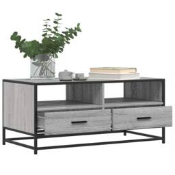 Berkfield Home Coffee Table Grey Sonoma 100x50x45 cm Engineered Wood & Metal - Size: 100 x 50 x 45 cm - thumbnail 4