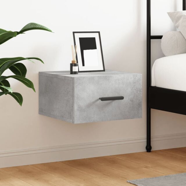 Berkfield Home Wall-mounted Bedside Cabinet Concrete Grey 35x35x20 cm - Size: 35 x 35 x 20 cm - image 1