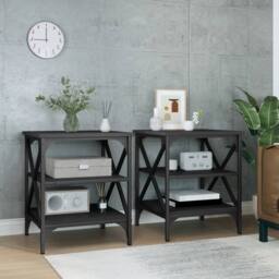 Berkfield Home Side Tables 2 pcs Black 40x42x50 cm Engineered Wood - Size: 40 x 42 x 50 cm
