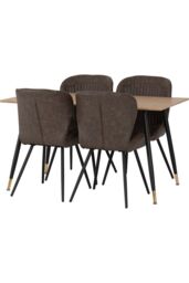 Seconique Hamilton Medium Dining Set with Quebec Chairs in Brown - thumbnail 2