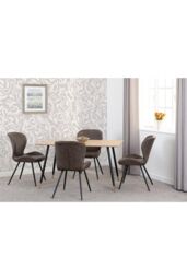 Seconique Hamilton Medium Dining Set with Quebec Chairs in Brown - thumbnail 1