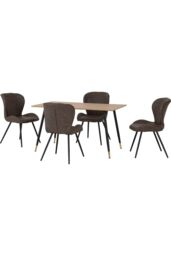 Seconique Hamilton Medium Dining Set with Quebec Chairs in Brown - thumbnail 3