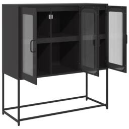 Berkfield Home Sideboard Black 100.5x39x107 cm Cold-rolled Steel - thumbnail 6