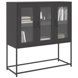 Berkfield Home Sideboard Black 100.5x39x107 cm Cold-rolled Steel - thumbnail 2