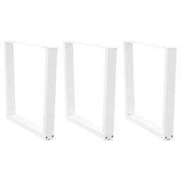 Berkfield Home Dining Table Legs V-Shape 3 pcs White 90x(72-73.3) cm Steel - thumbnail 1