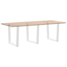 Berkfield Home Dining Table Legs V-Shape 3 pcs White 90x(72-73.3) cm Steel - thumbnail 8