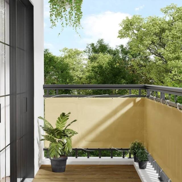 Berkfield Home Balcony Screen Sand 75x700 cm 100% Polyester Oxford in Brown - image 1