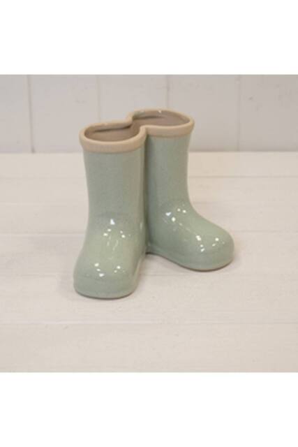 KDMD Sage Green Ceramic Wellingtons Vase Large in Pale Green - image 1